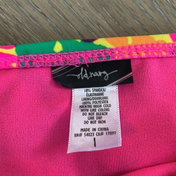 Old Navy bikini 2 piece bathing/swim suit pink floral med top large bottom NWOT - Picture 4 of 14
